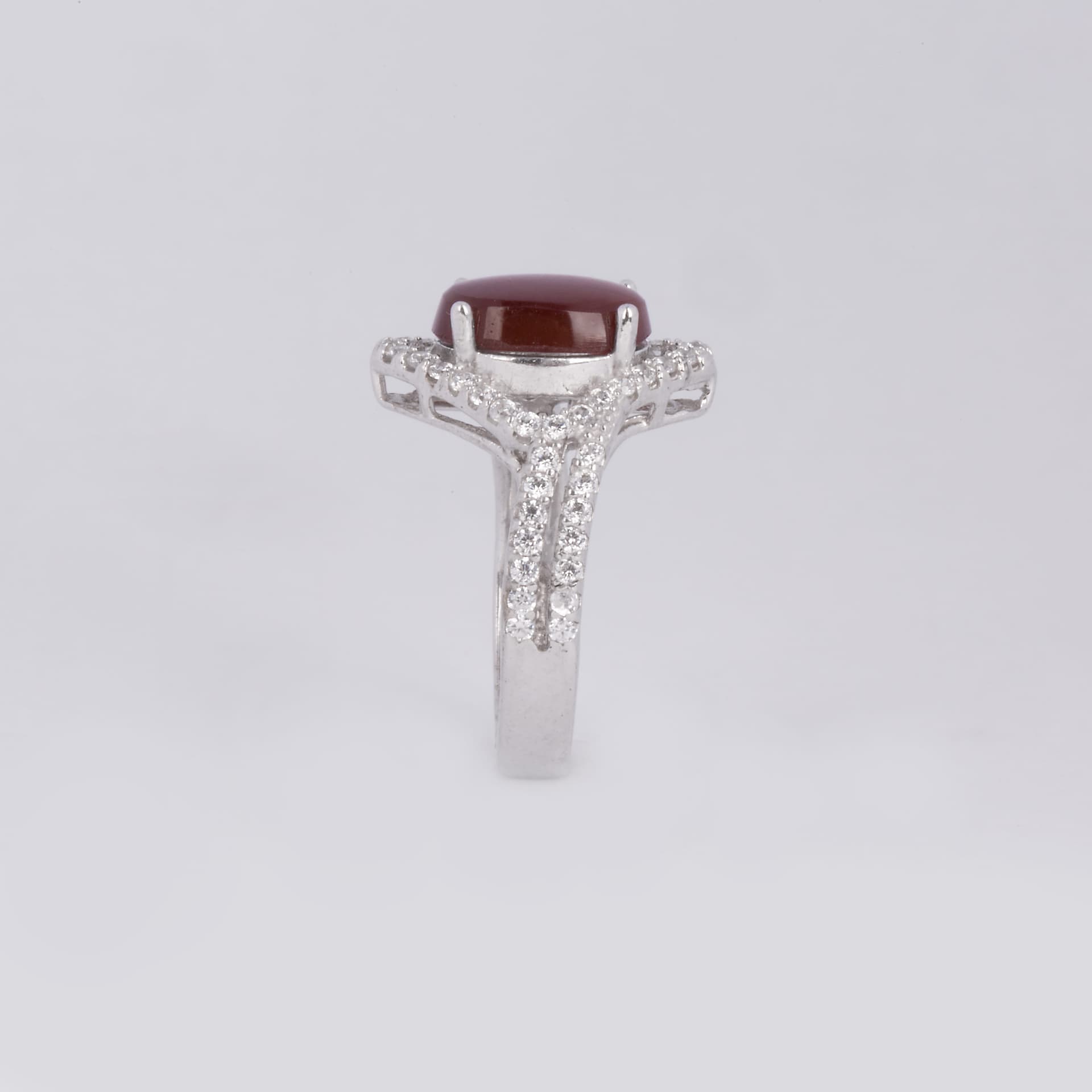 انگشتر نقره زنانه عقیق یمنی طرح 1 — تصویر 2