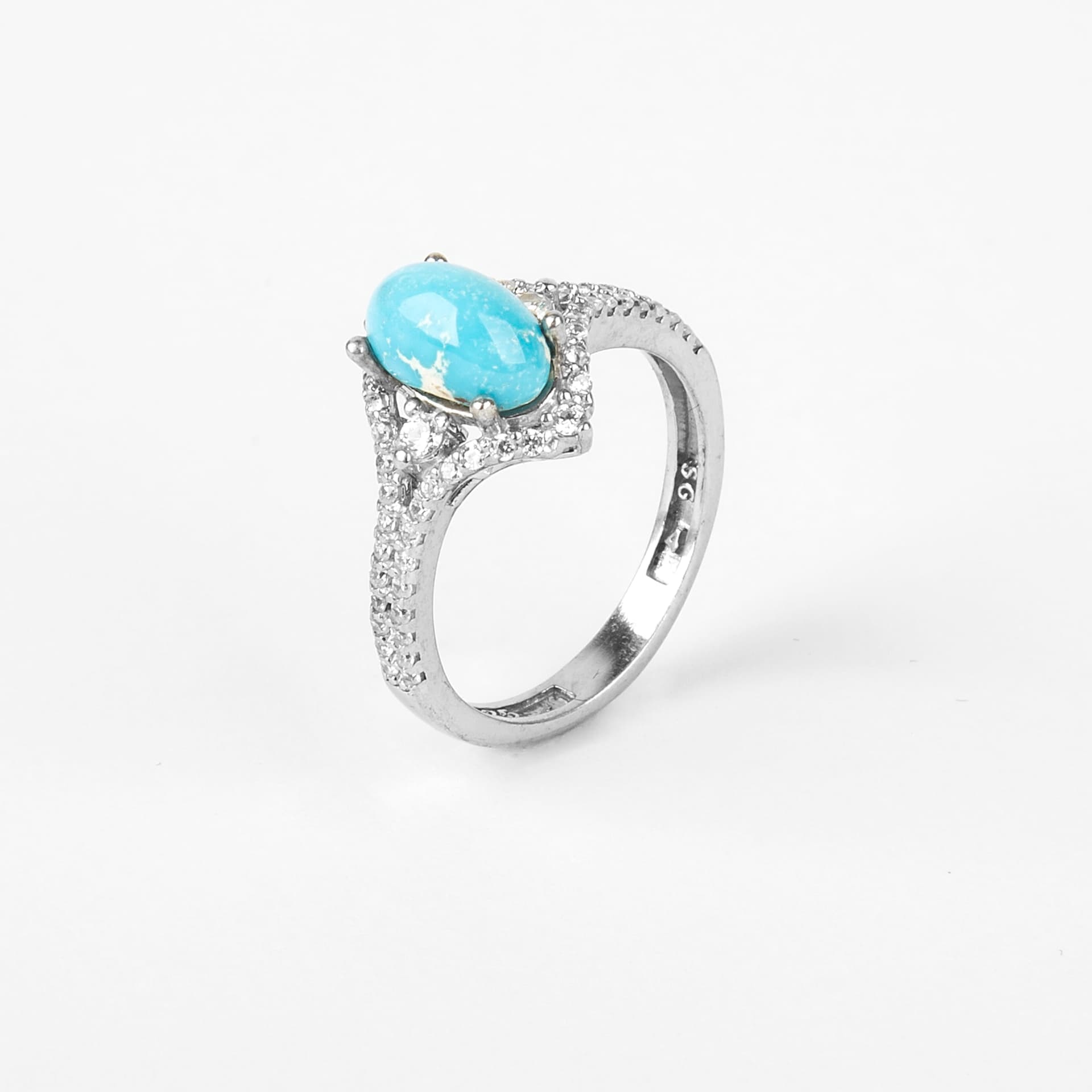 انگشتر نقره زنانه فیروزه طرح 9 — تنوع 2