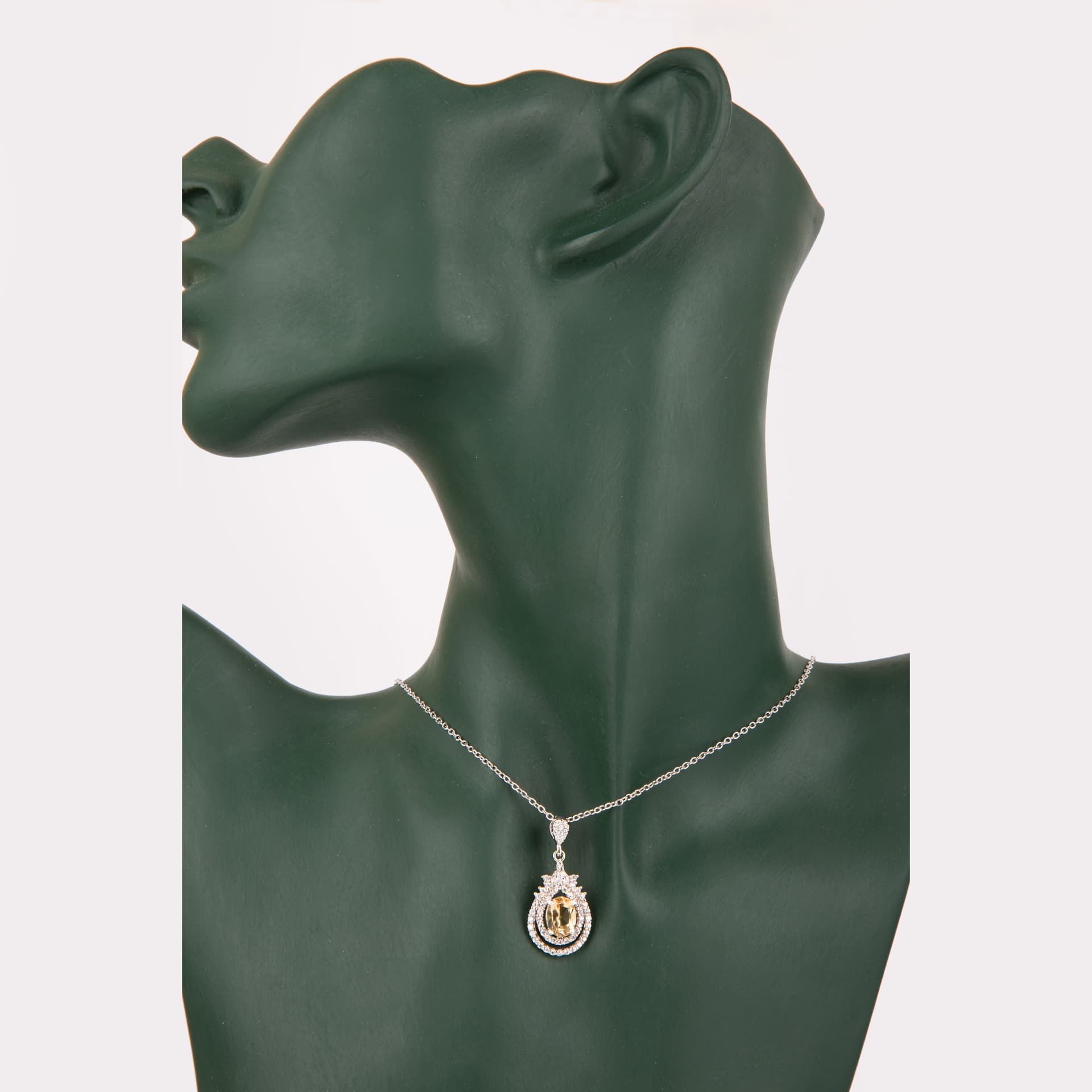 مدال نقره زنانه سیترین طرح 1 — تصویر 2