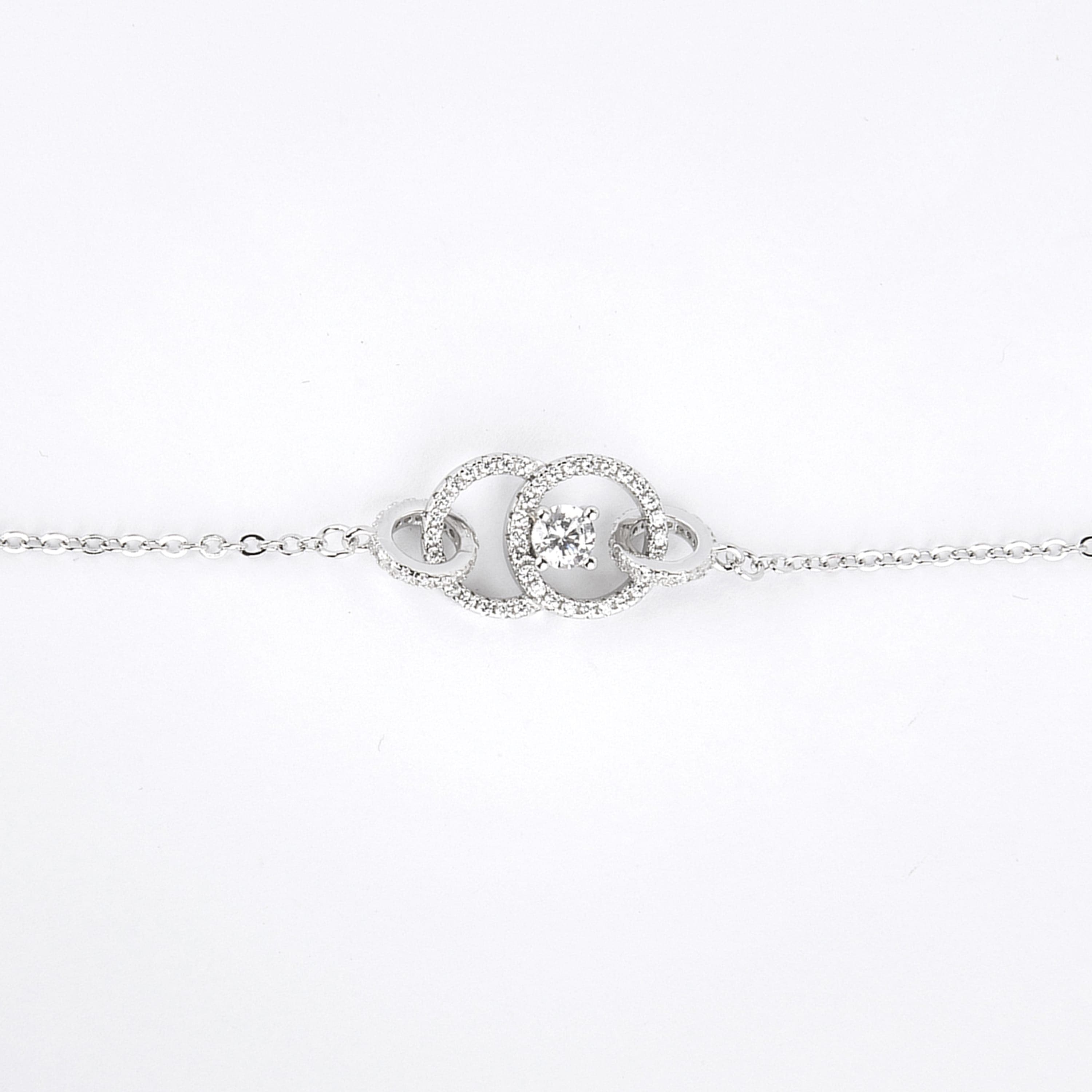 دستبند نقره زنانه جواهری طرح 2