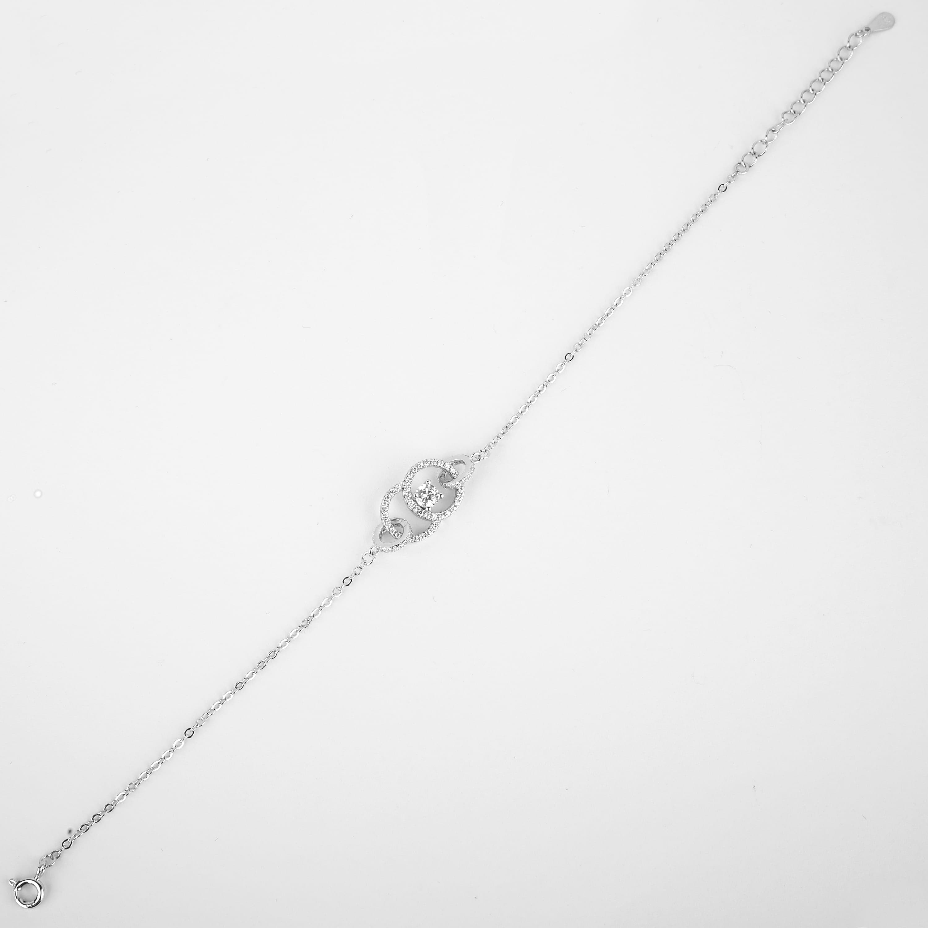 دستبند نقره زنانه جواهری طرح 2