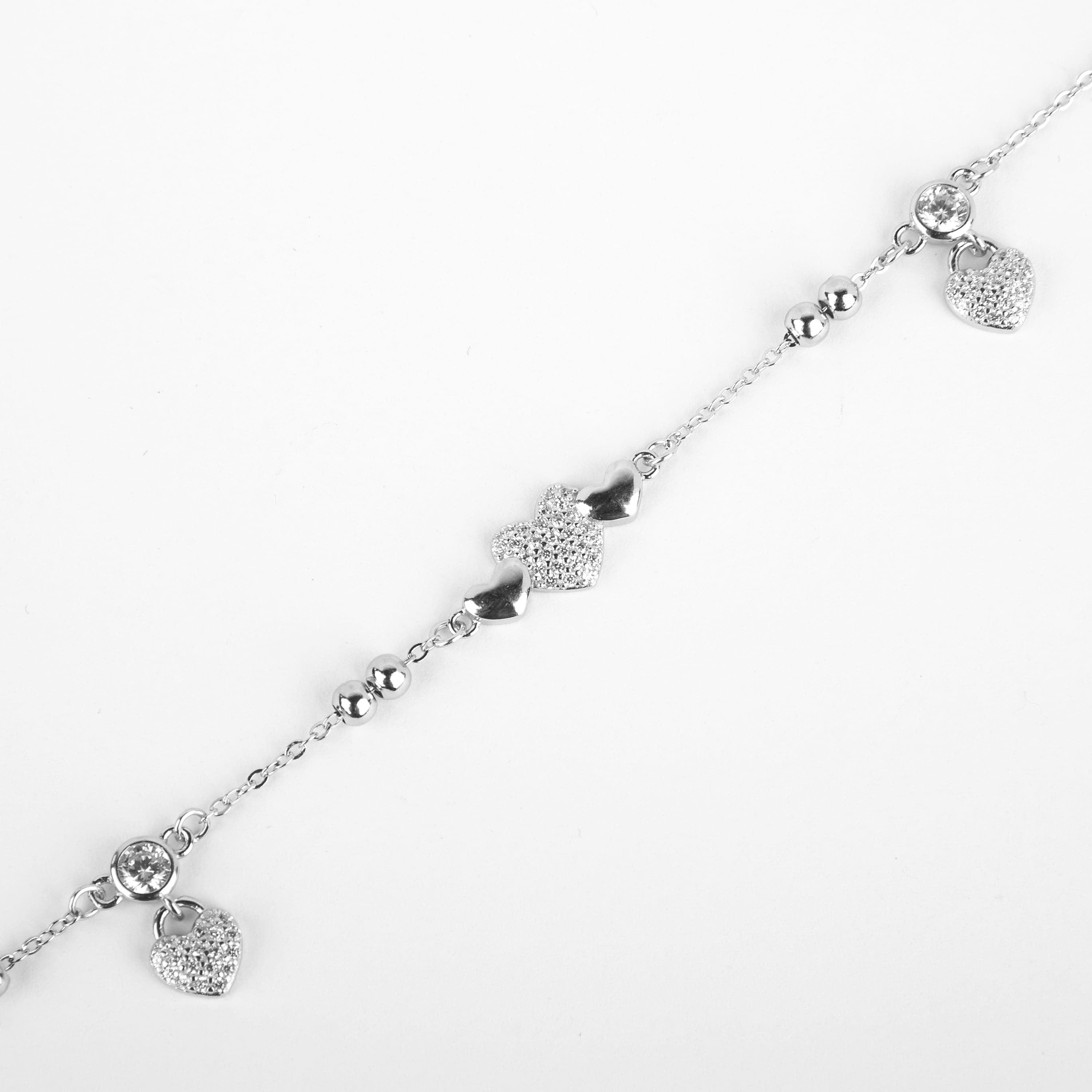 دستبند نقره زنانه جواهری طرح 3