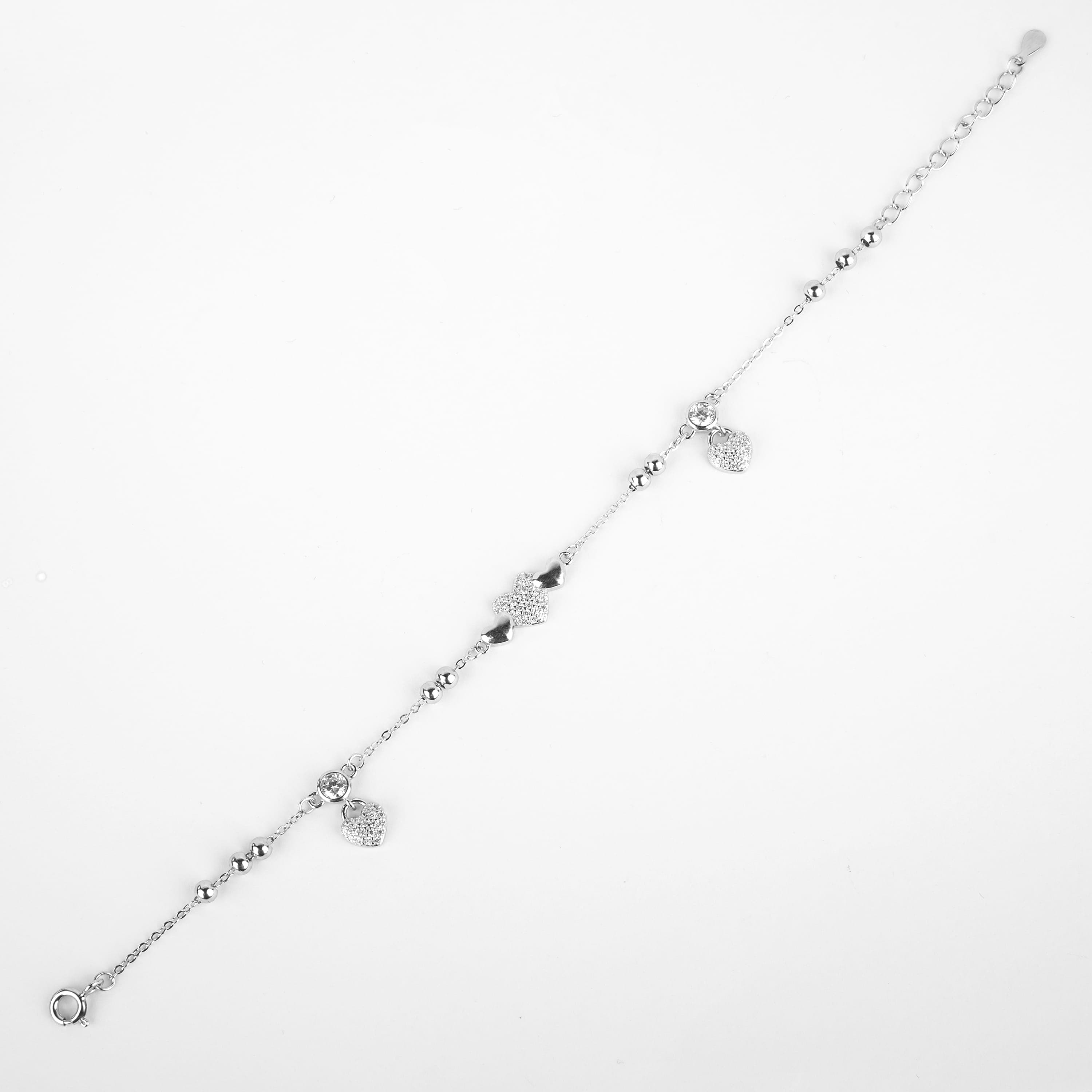 دستبند نقره زنانه جواهری طرح 3