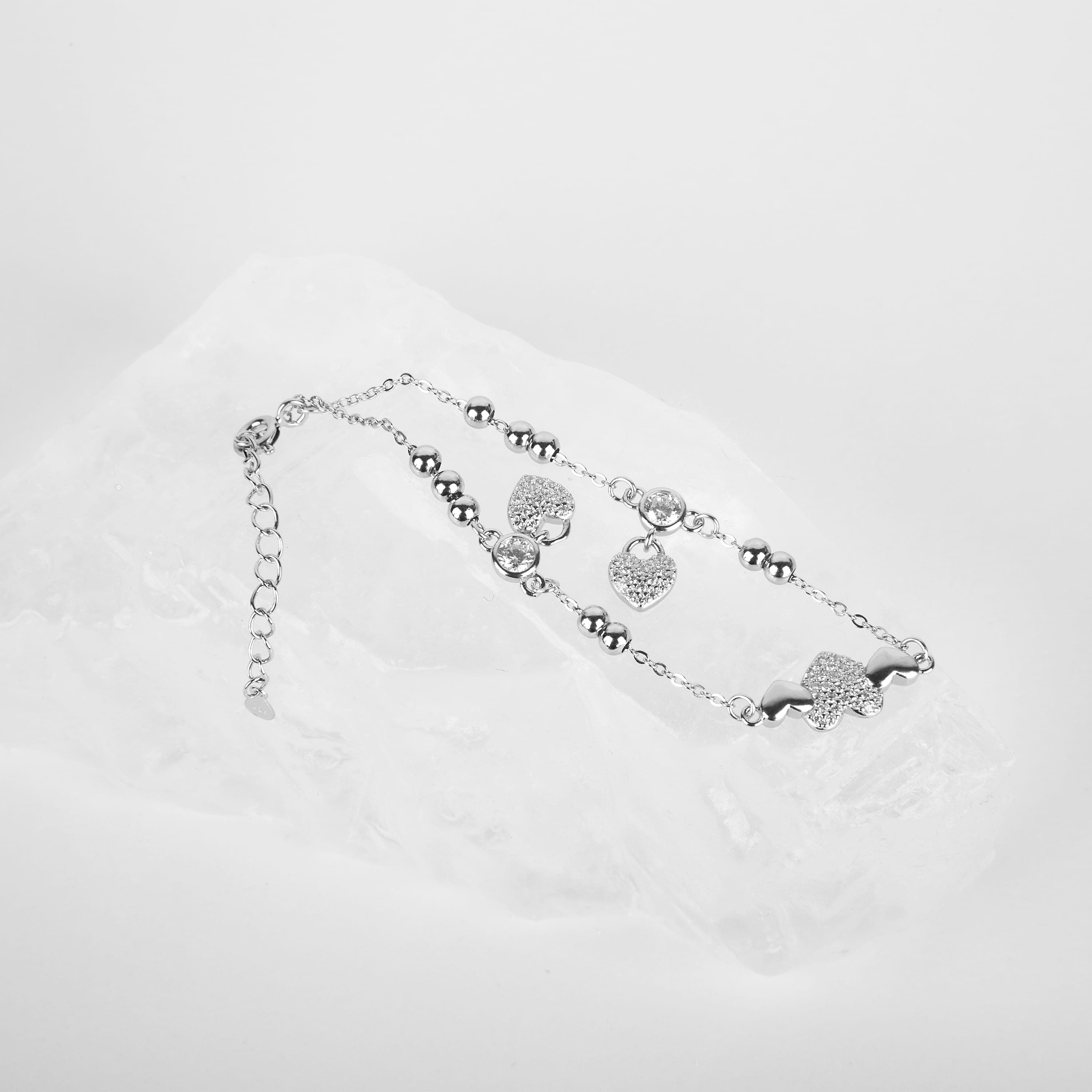 دستبند نقره زنانه جواهری طرح 3