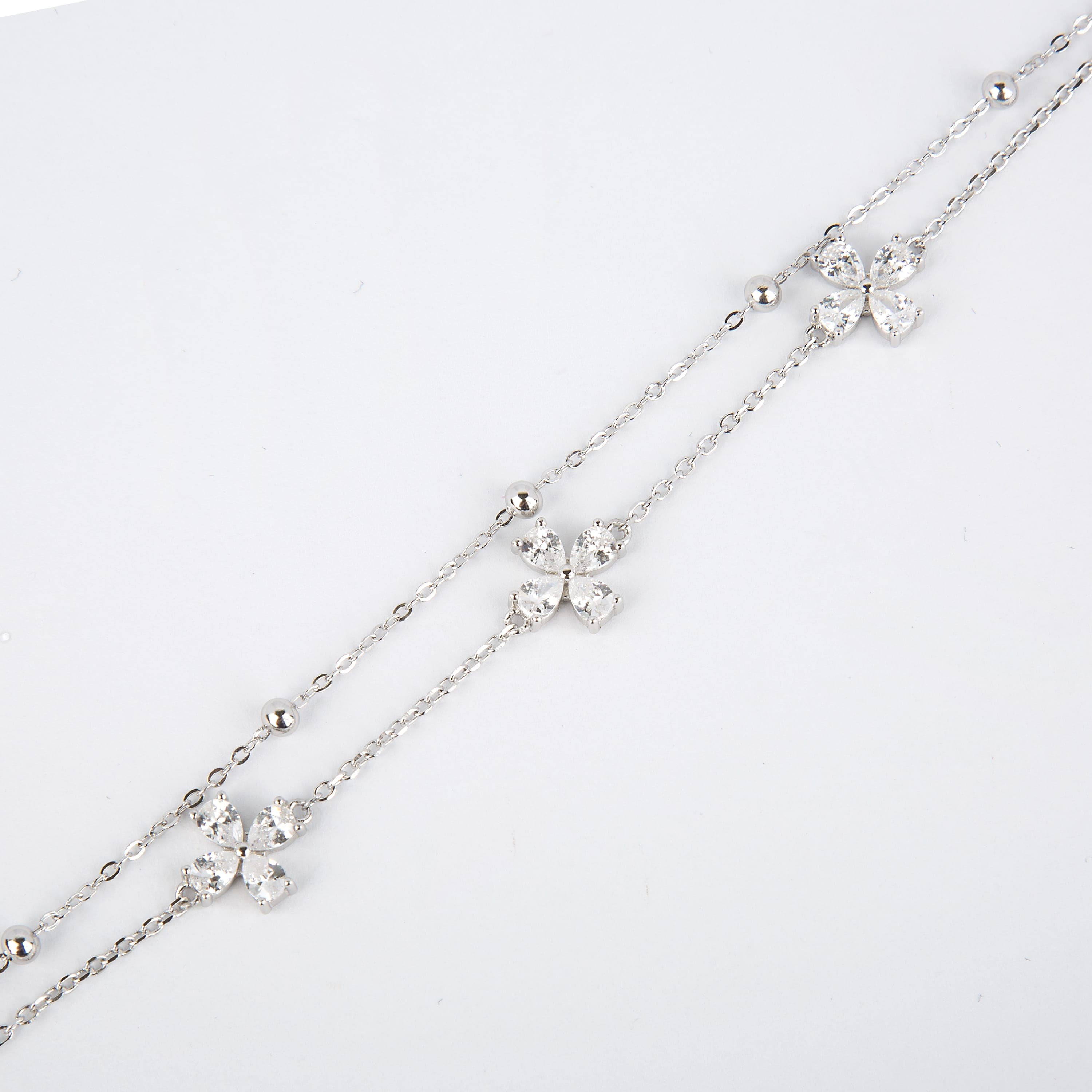 دستبند نقره زنانه جواهری طرح 4