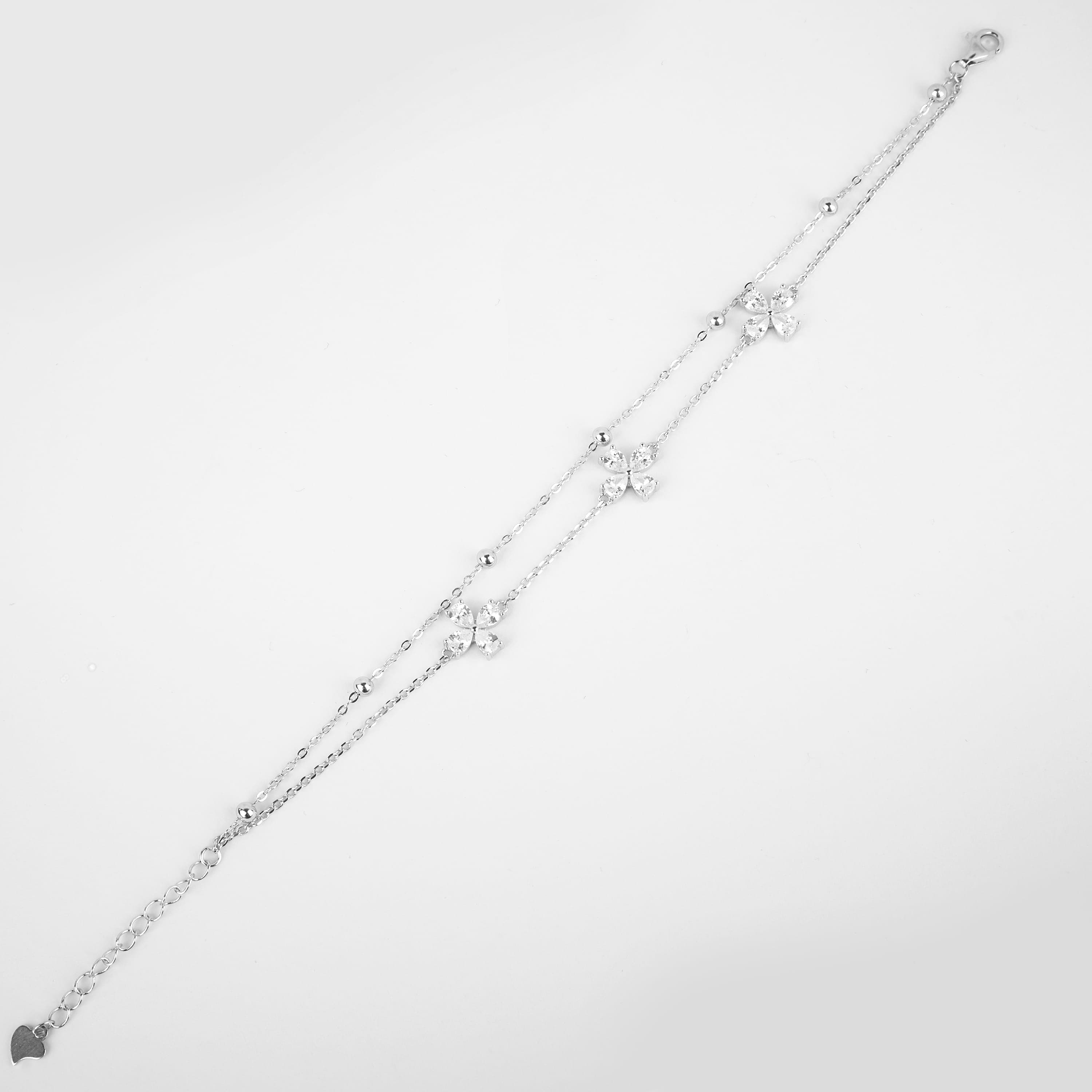 دستبند نقره زنانه جواهری طرح 4