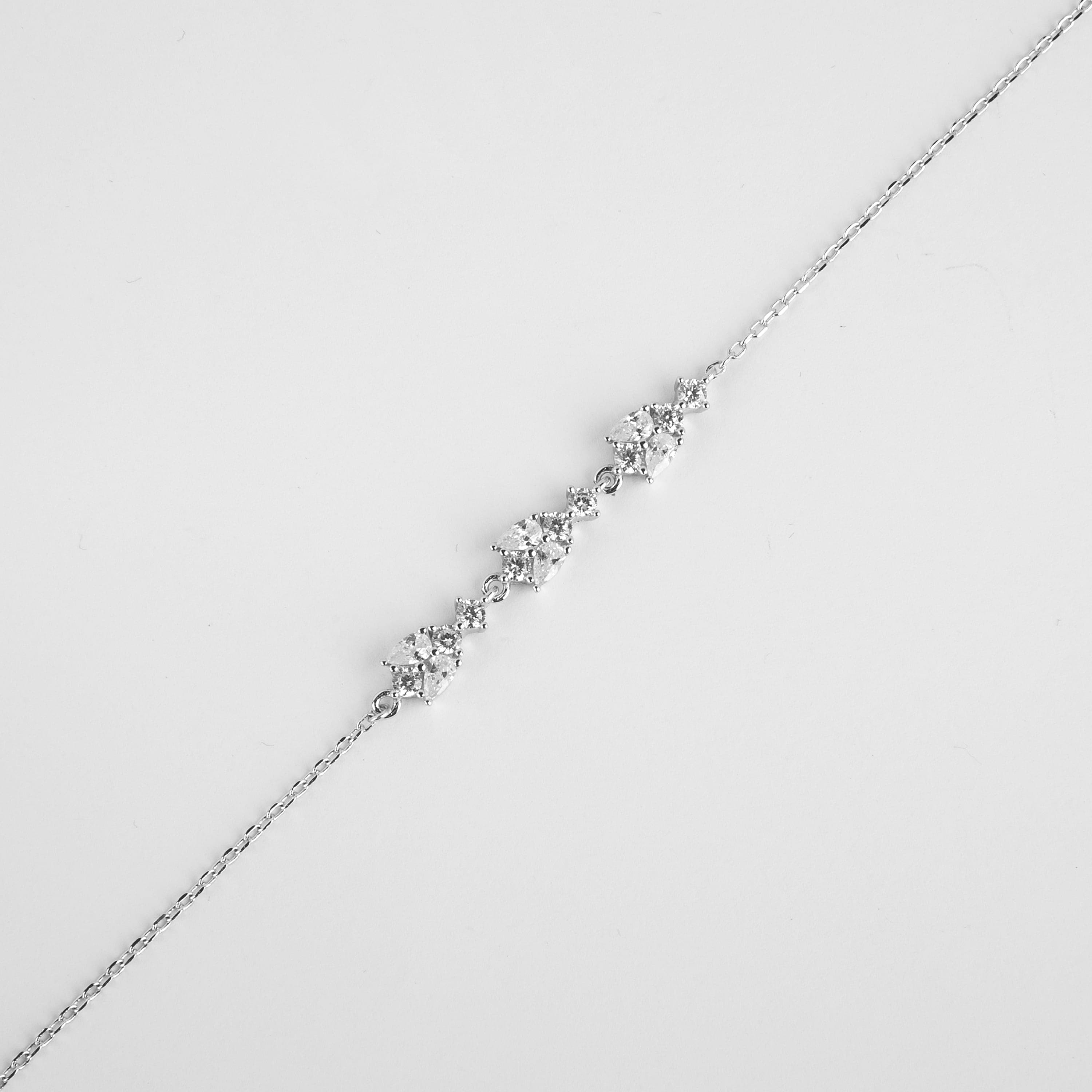 دستبند نقره زنانه جواهری طرح 5