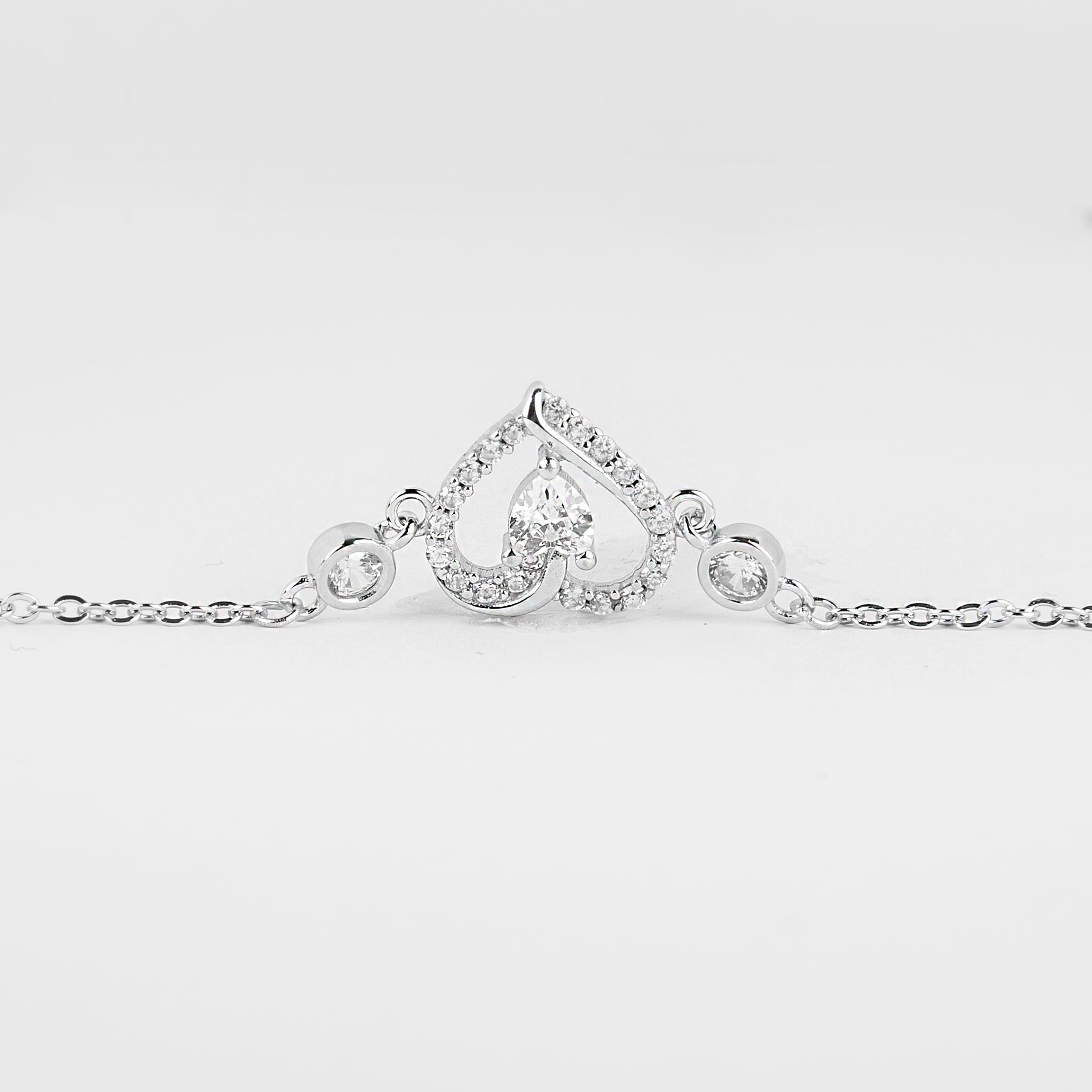 دستبند نقره زنانه جواهری طرح 6