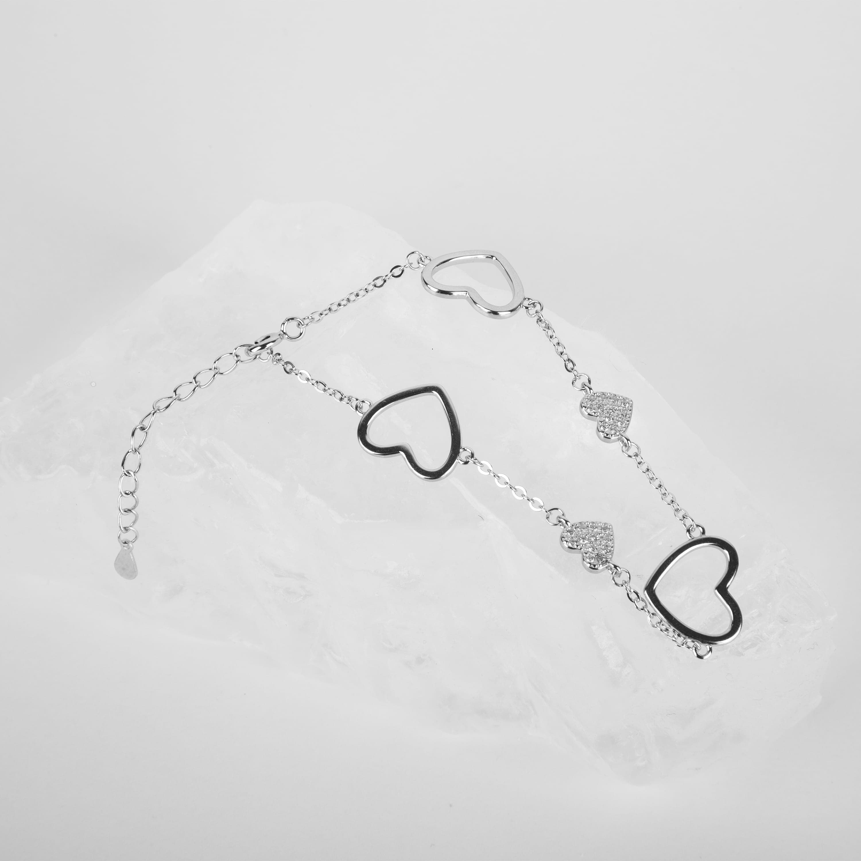 دستبند نقره زنانه جواهری طرح 9