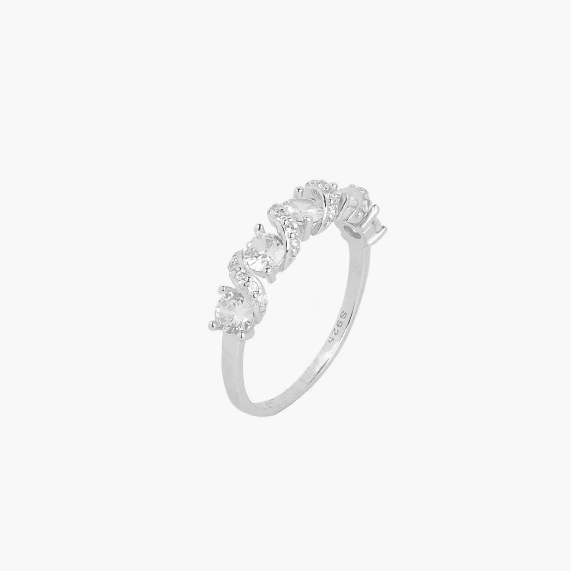 انگشتر نقره زنانه جواهری پیچک 